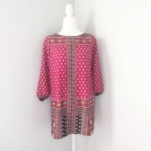 LOFT Aztec Print Shift Dress Petites XXS